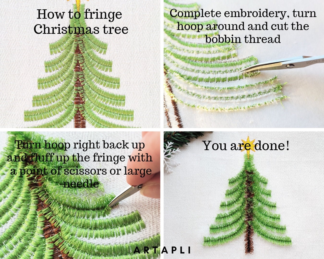 Fringed Christmas Tree with Gifts