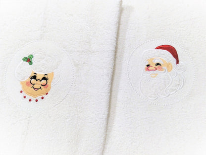 Embossed Mr And Mrs Santa Claus