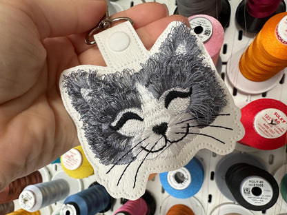Fringed Kitty Cat Kitten Keychain
