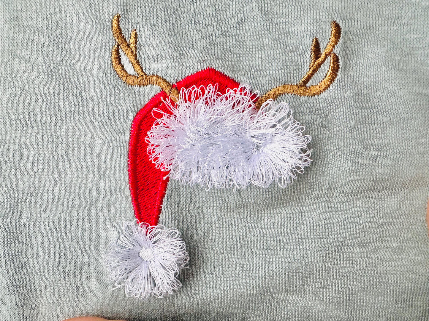 Fringed Deer Antlers and Santa Hat