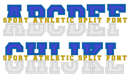 Split Athletic Collegiate Font Applique