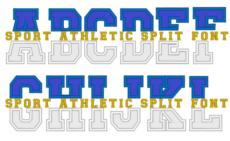 Split Athletic Collegiate Font Applique