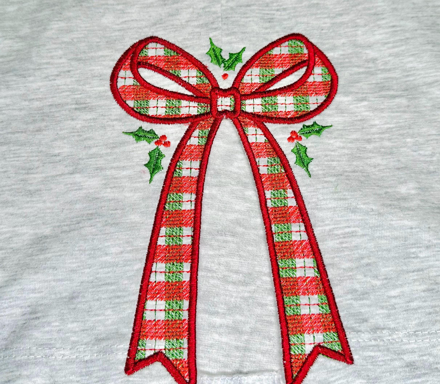 Gingham Plaid Christmas Bow