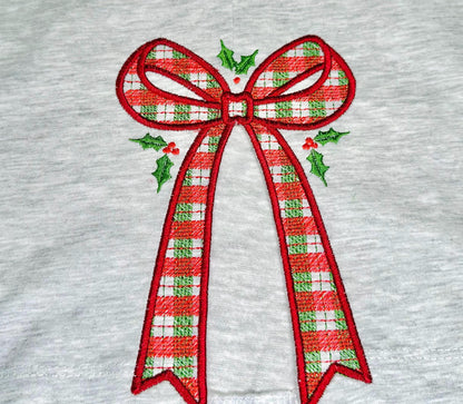 Gingham Plaid Christmas Bow
