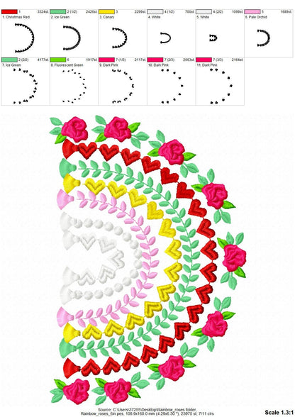 Boho Floral Rainbow with Fringed Tassels