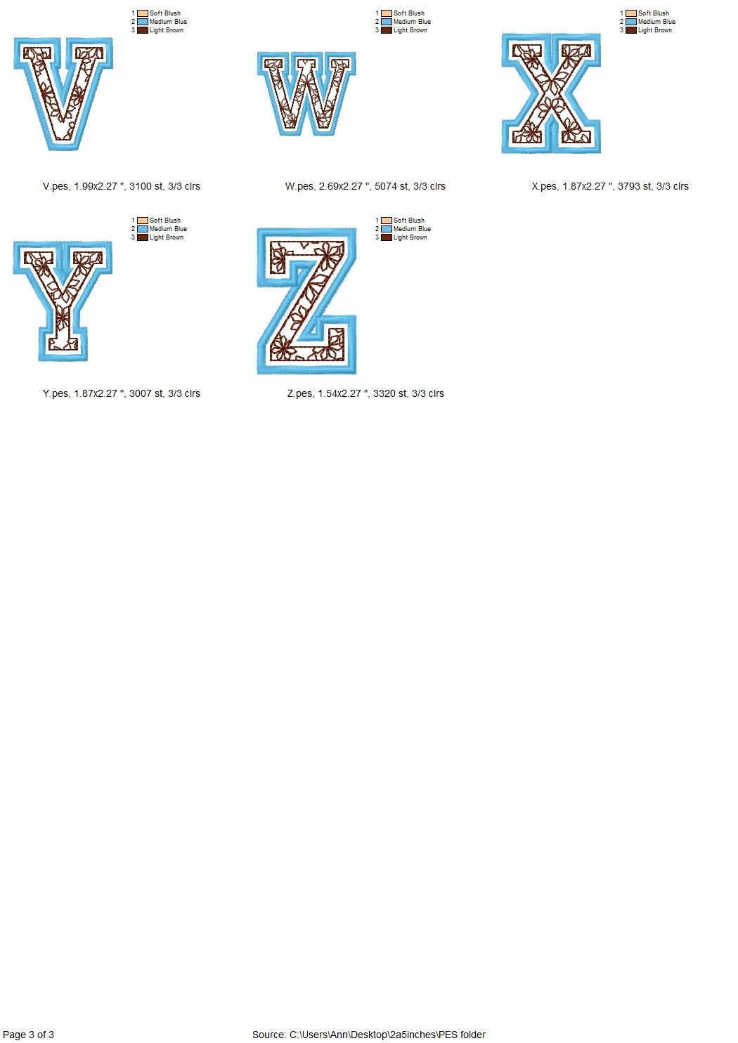 Floral Fill Satin Stitch Outline Varsity Font