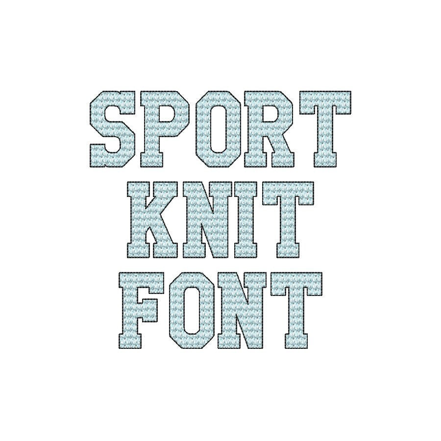 Knitted Knit Effect Light Stitch Sport Font