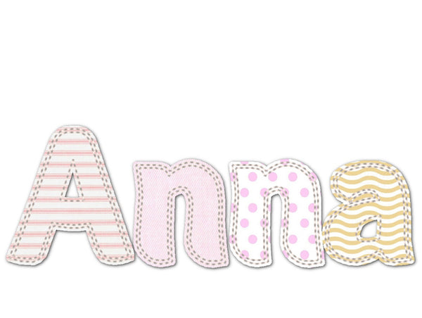Raggedy Edge Applique Font Anna