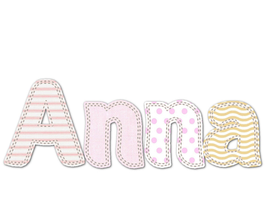 Raggedy Edge Applique Font Anna