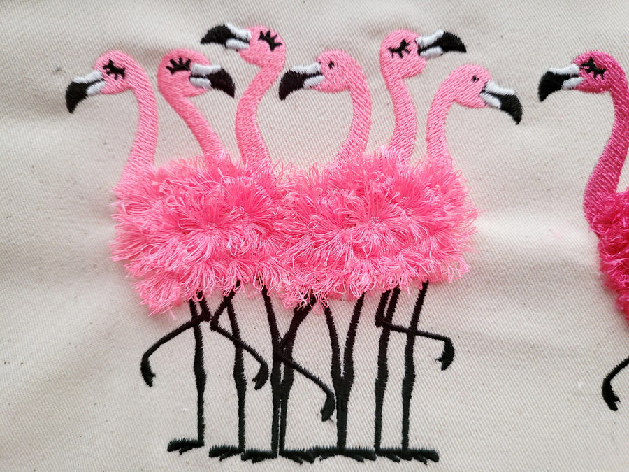 Fringed Flamingo Flock of 6