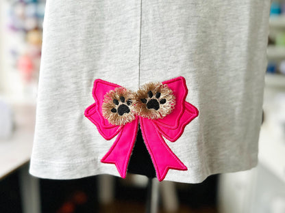Fringed Puppy Paws and Bow