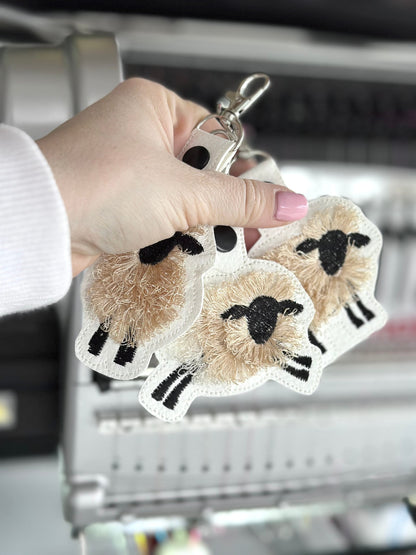 Fringed Sheep Lamb Keychain