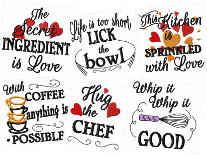 Kitchen Quote Towel Set of 6