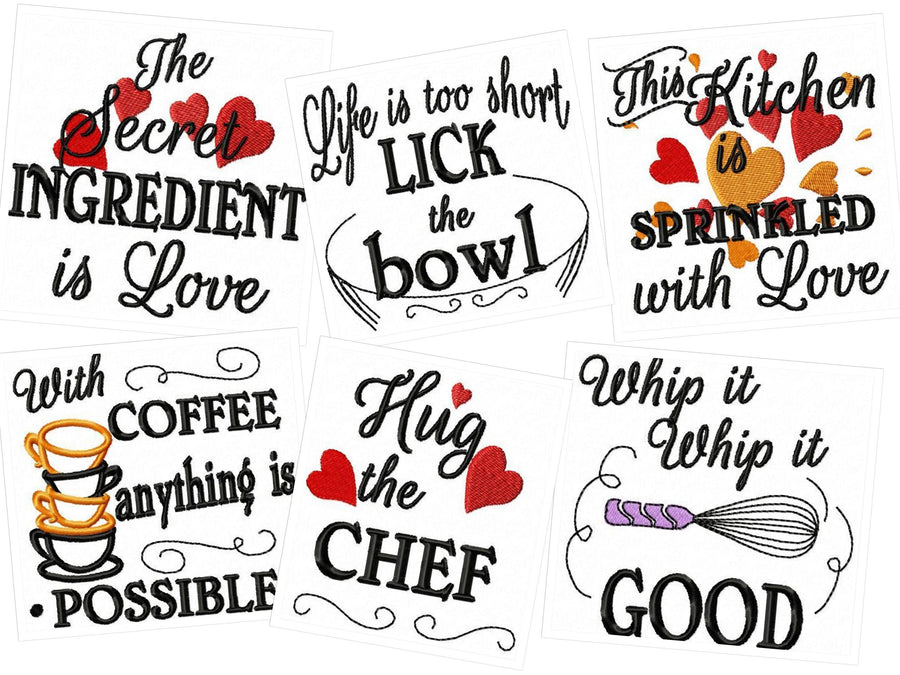 Kitchen Quote Towel Set of 6