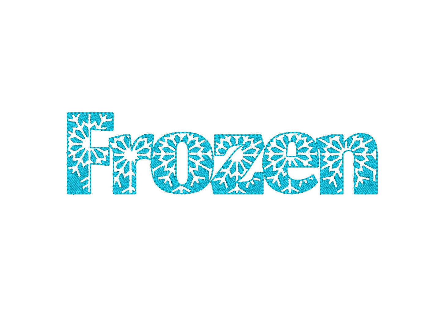 Embossed Snowflake Frozen Fill Stitch Font