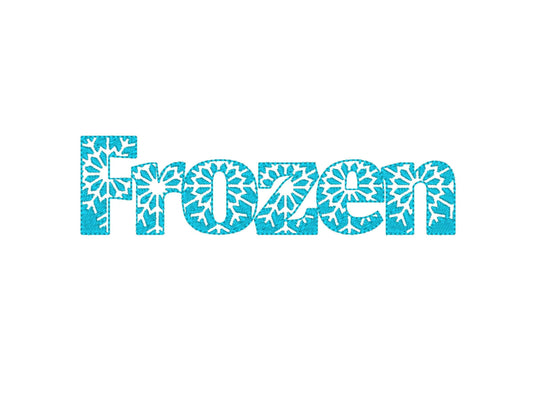 Embossed Snowflake Frozen Fill Stitch Font