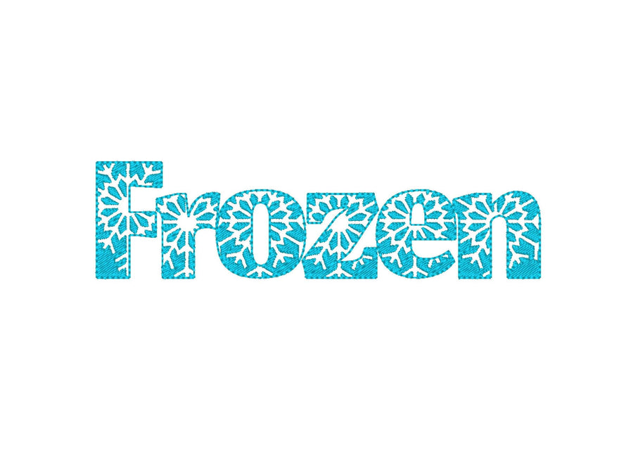 Embossed Snowflake Frozen Fill Stitch Font