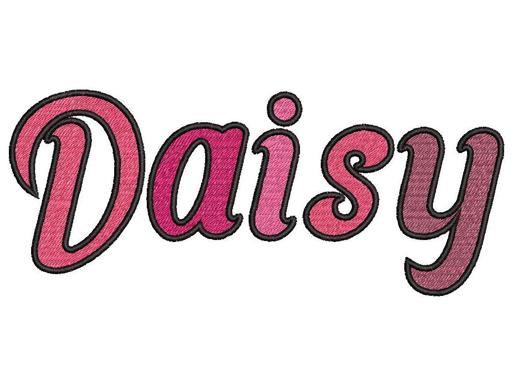 Bold Cursive Fill Stitch Girls Font