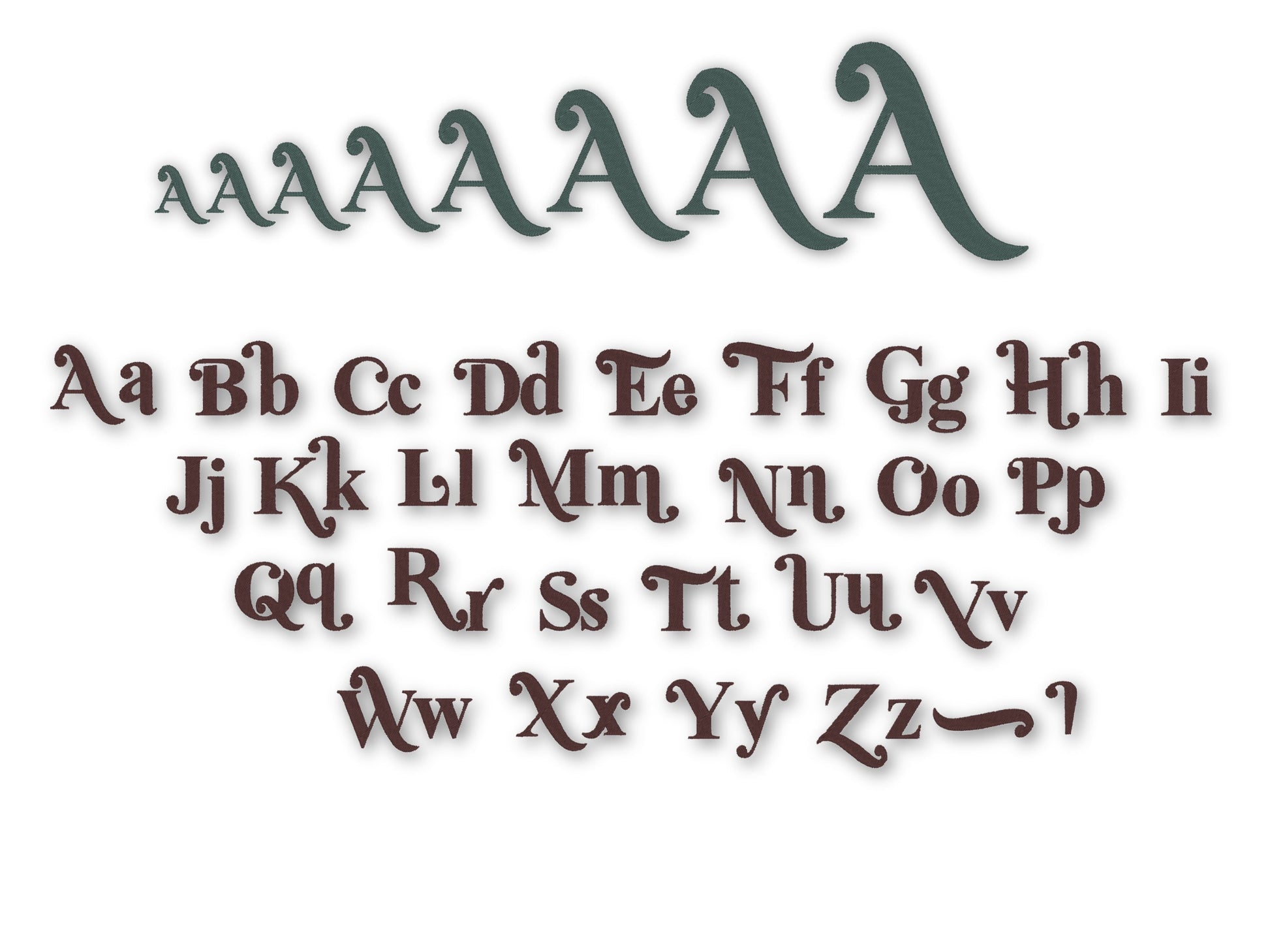 Vintage Retro Font Fill Stitch – Sizes 1" 1.2" 1.4" 1.7" 2" 2.5" BX Digital Font File | Artapli
