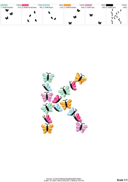 Floral Summer Butterfly Font