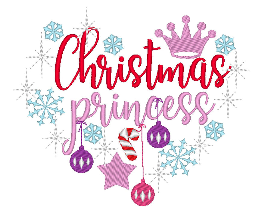 Christmas Princess machine embroidery designs 4x4 5x7 6x10 Santa,