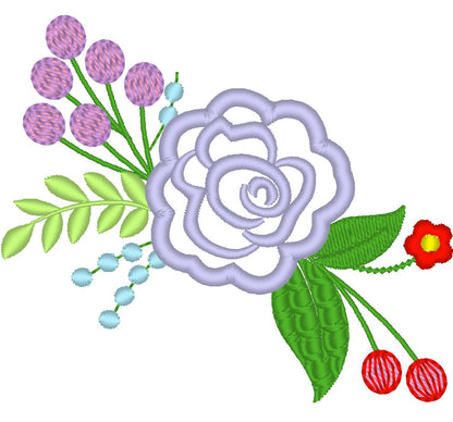 Shabby Chic Floral Bouquet Applique