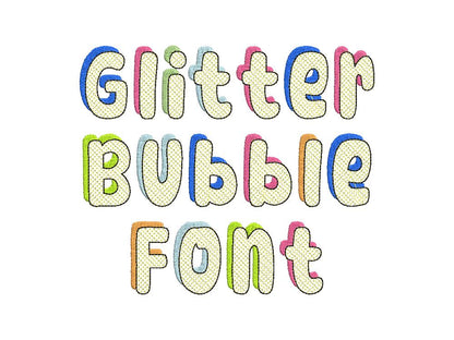 Glitter HTV Bubble Shadow Font
