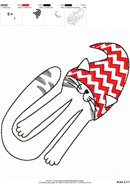 Christmas Gnome Cat Bookmark Set