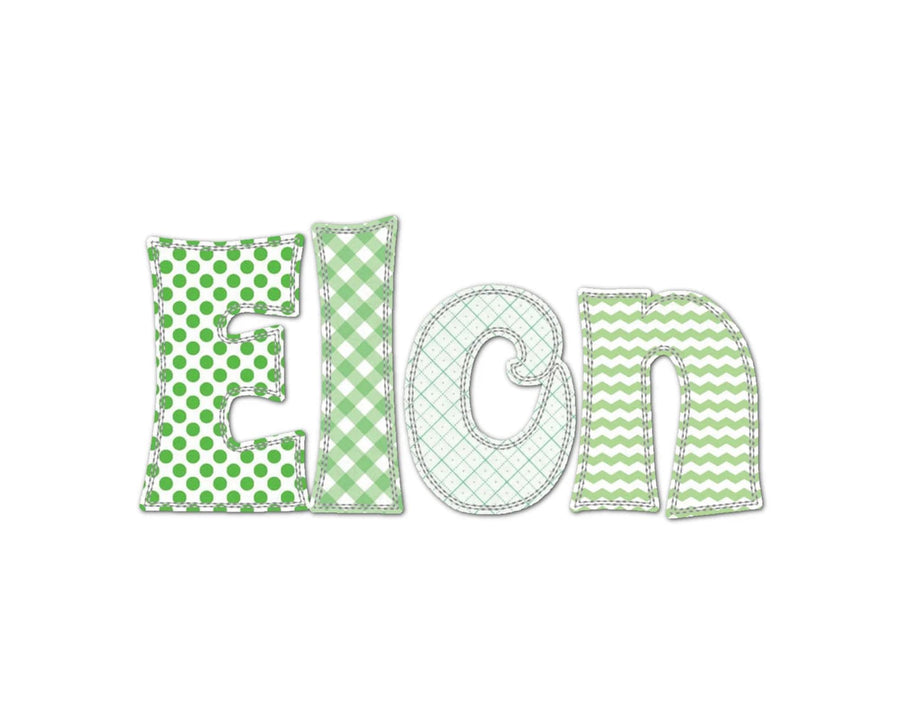 Raggedy Edge Applique Font Elon