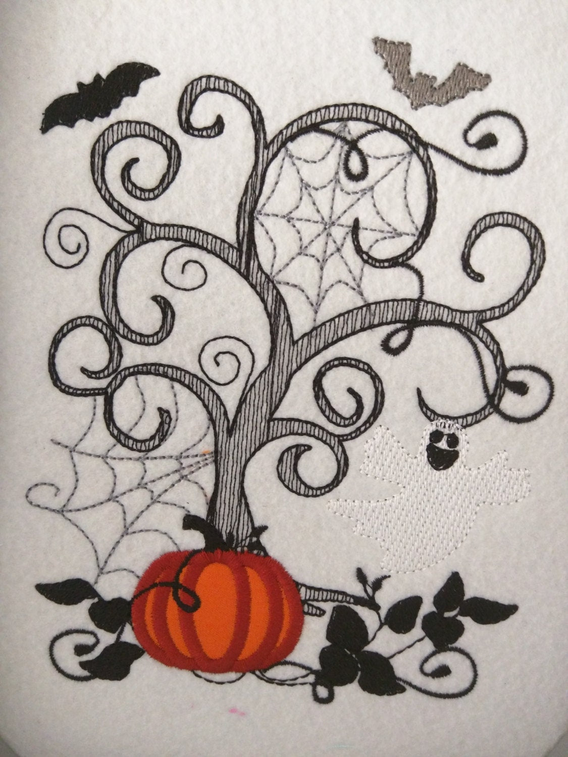 Halloween Scene Sketch Stitch Applique