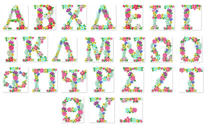 Fraternities Sororities Floral Greek Font