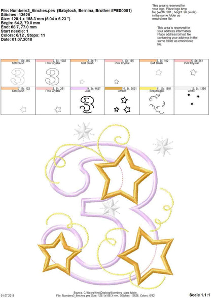 Twinkle Sparkling Swirl Star Birthday Numbers