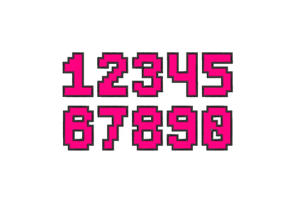 Gamer Pixel Block Font Applique