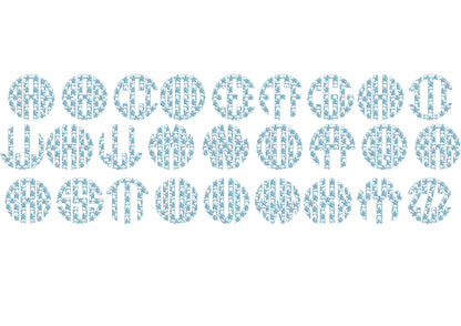 Starred Patriotic Scalloped Circle Monogram