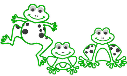 Frog Family Fill Stitch and Applique