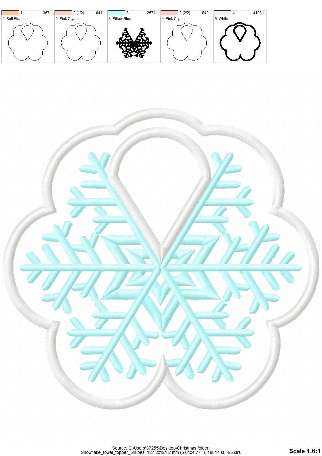 Christmas Snowflake Towel Hanging Hole Topper