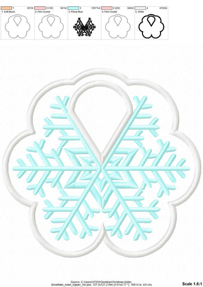 Christmas Snowflake Towel Hanging Hole Topper