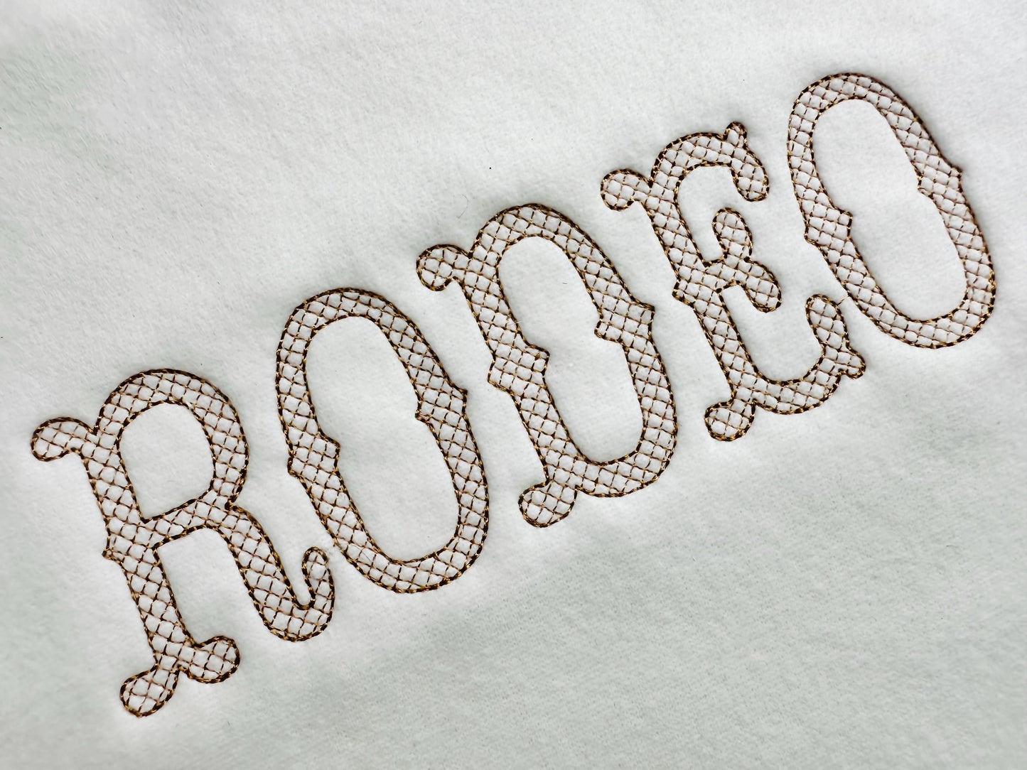 Western Font light stitch diamond pattern machine embroidery designs