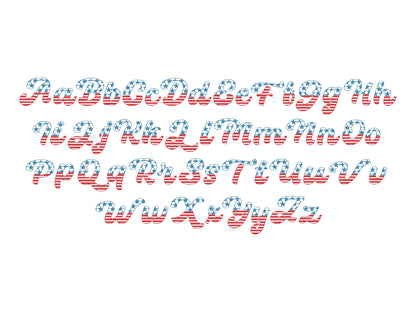 Patriotic Cursive Font Stars And Stripes