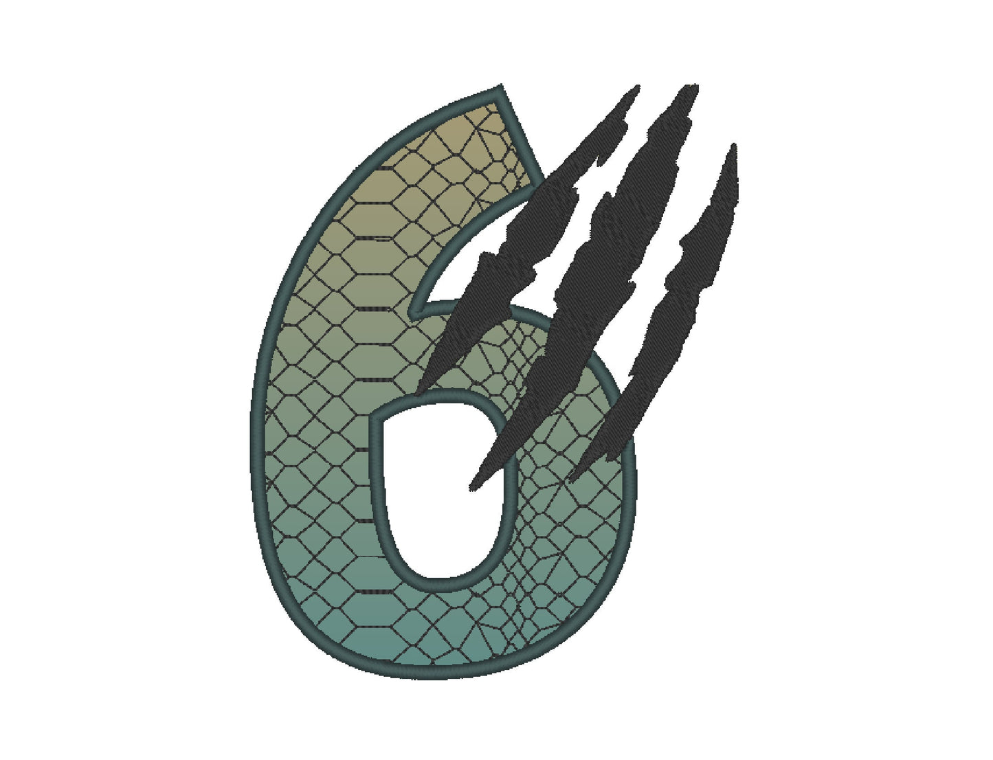 T-Rex Dinosaur Scratched Birthday Numbers