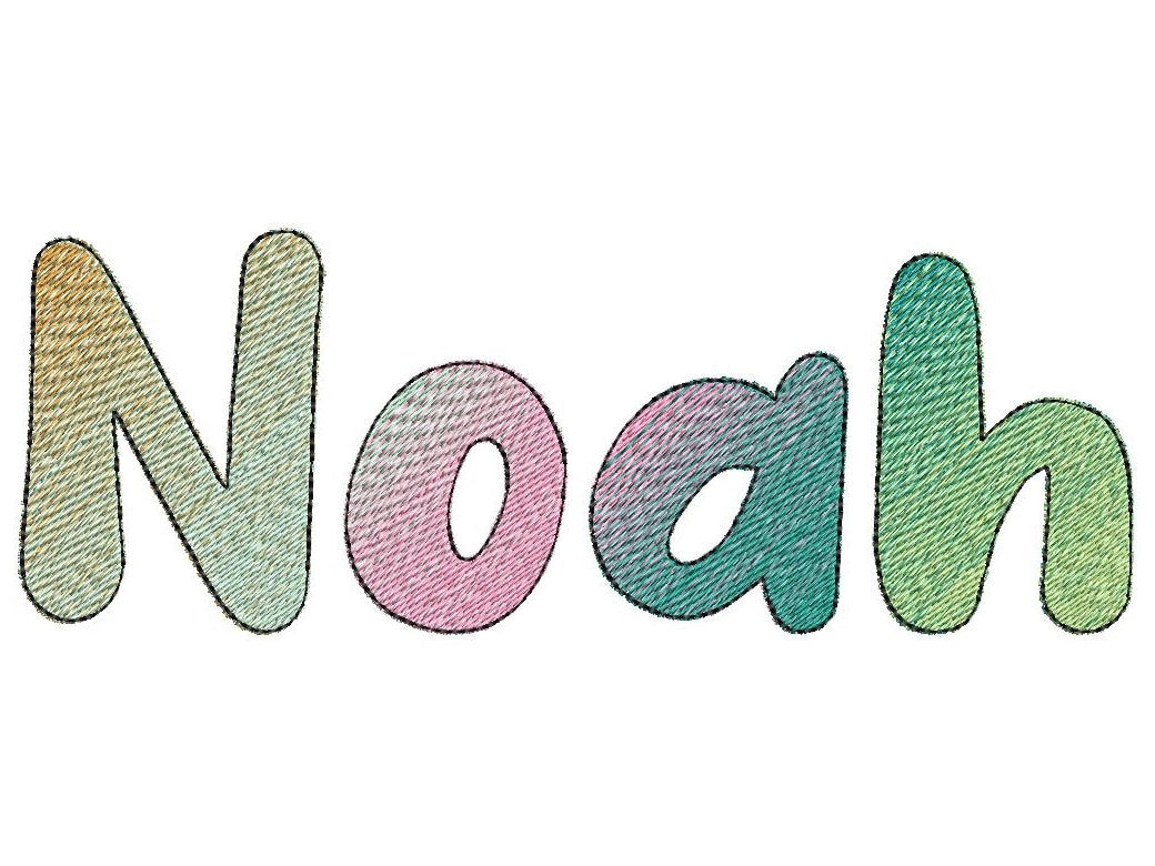 Iridescent 2-Color Ombre Gradient Kids Fun Font