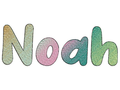 Iridescent 2-Color Ombre Gradient Kids Fun Font