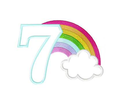 Rainbow in Cloud Birthday Numbers Set