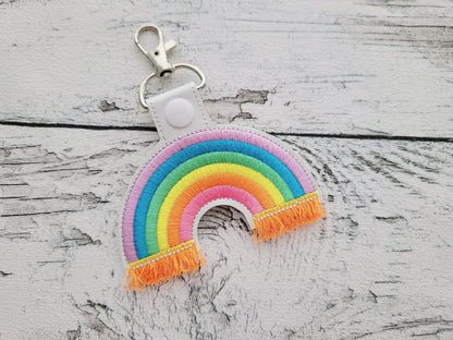 Fringed Rainbow Keychain