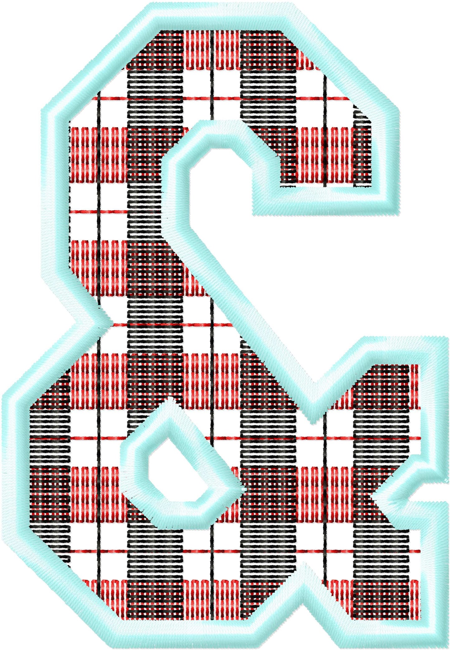 Buffalo Plaid Patterned Sport Font Applique