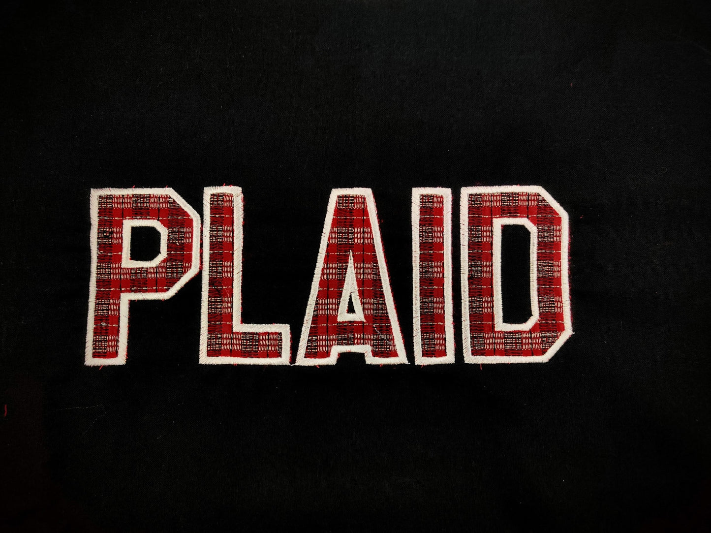 Buffalo Plaid Patterned Sport Font Applique