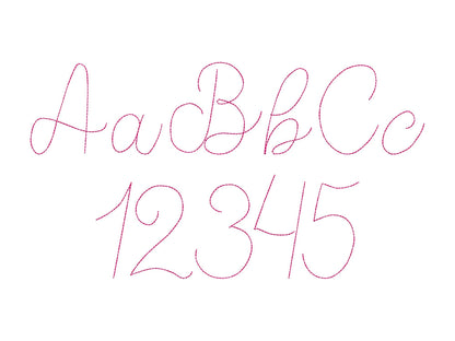 Simple Quick Bean Stitch Thin Line Font