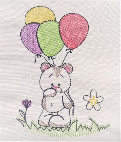 Light Sketch Stitch Baby Nursery Set