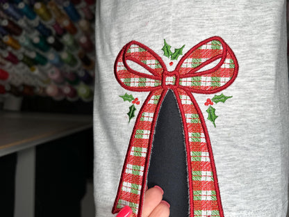 Gingham Plaid Christmas Bow