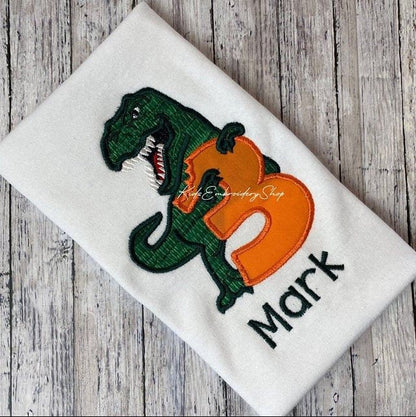 T-Rex Indominus Dinosaur and Birthday Numbers